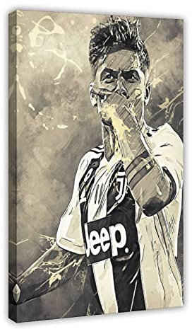 RIPEX Paulo Dybala Poster Fußball Fußball Bild Leinwand Poster Schlafzimmer Dekor Sport Landschaft Büro Zimmer Dekor Geschenkrahmen Stil 30 x 45 cm