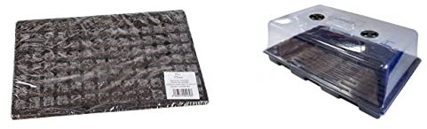 Bandeja semillero, esquejes o injertos para Cultivo 112 alveolos con sustrato enraizante + Bandeja Propagador con Tapa 59x39x21cm (Plástico Blando)