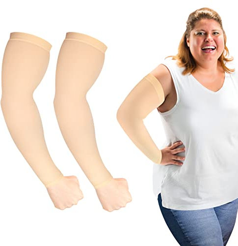 ioutdoor Arm Ärmel Plus Größe, UV-Sonnenschutz Arm Sleeves UPF 50+ Kühlung Eis Seide Oversized Arm Kompression Ärmel Abdeckungen Tattoo Cover für Damen XXL Herren XL Plus Size (Gelb (1 Paar))