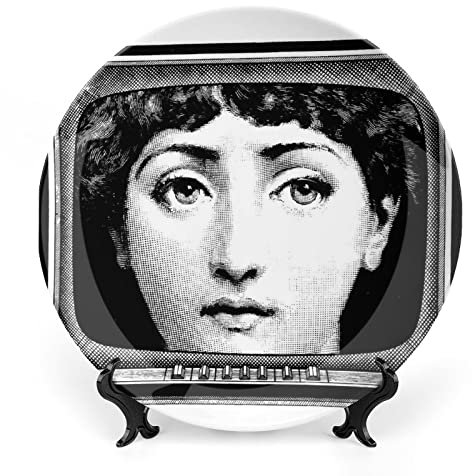 Lina Cavalieri Teller, Fornase dekorativer Teller, Make-up-Teller, Wanddekoration, inklusive Halterung und speziellem Federhaken,style-20,10inch