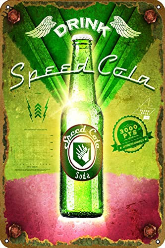 Speed Cola Poster Videospiel Metall-Blechschild Gaming Coole Wanddekoration Geschenke für Gamer 30,5 x 20,3 cm