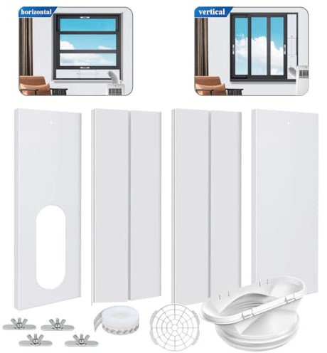 Kit De VentilacióN De Ventanas De Aire Acondicionado PortáTil, Sello De Ventanas De Aire Acondicionado Para Mangueras De Escape De Aire Acondicionado De 13/15cm De DiáMetro, Longitud Ajustable 43-44cm