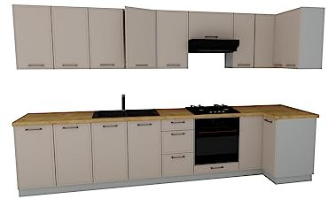 Genérico Muebles de Cocina en L Completa Color Beige 350 cms ref-14