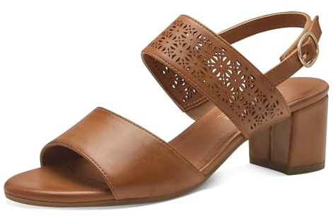Jana Damen Sandalen mit Absatz Festlich Vegan, Braun (Tan), 39 EU