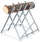 Eulenke - Robuster klappbarer Sägebock für Kettensägen, Bis zu 150 kg belastbar, Verzinktes Metall, Stabil. 81x80x80 cm, Perfekt für Kettensägen oder Handsägen, In Silber