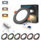 BAGZY LED Einbaustrahler 230V Dimmbar 5W Schwarz Spots Flach IP44 Bad Einbauleuchten 500lm Warmweiß 3000K/Neutralweiß 4000K/Kaltweiß 6000K Deckenspots für Badezimmer Küche Wohnzimmer 6er Set