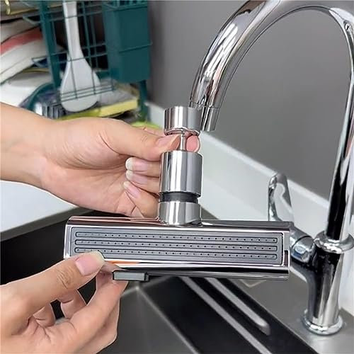 Neuer Wasserfall-Küchenhahn, für Leitungswasser mit Karutschen aus einzigartigem Material, 360° Drehbare Wasserhahn Aufsatz, Edelstahl Waschtischarmatur Wasserfall, Wasserfilter (1PC)