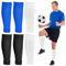 Peaken Football Sock Sleeve, 3 Pair Team Leg Sock Black Sock Sleeve Football for Football Running or Training Beginner (Adult, Black/Blue/White)