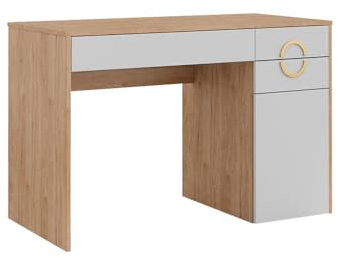 Vicco Schminktisch Adela, Kosmetiktisch, Weiß/Natural Rockford Hickory, ohne Spiegel