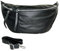 lePelou große Leder Bauchtasche für Damen mit Wechselgurt, Festival Tasche, Frauen Bauchtasche mit breitem Schultergurt, große Umhängetasche, XXL Crossbody Tasche, Geschenk für Damen (Schwarz)