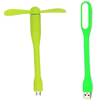 NONDK Mini Ventilateur de Bureau USB Multifonctionnel avec LumièRe LED Universelle à éConomie D'éNergie, Vert