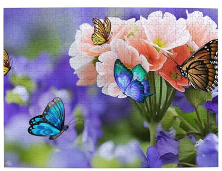 3D Schmetterling Blumen Druck Puzzle Personalisierte Puzzle Holzpuzzle Lustiges Puzzle 500 Teile Für Erwachsene Geburtstagsgeschenk
