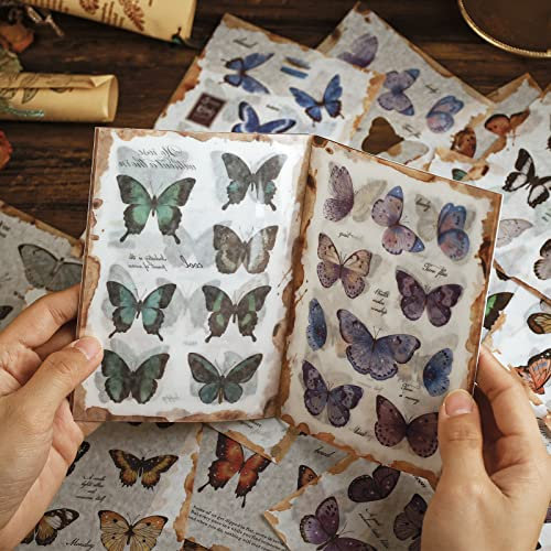 AVECMOI 20 Blätter (180 Stück) Washi Schmetterling Aufkleber für Scrapbooking, Journaling, Bullet Journal, Karte, Bunte Schmetterling Sticker Set