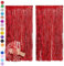 2pcs 3.2ft x 6.5ft Red Foil Curtain Decorations,Christmas Tinsel Curtain Party Backdrop Glitter,Red Laser Foil Fringe Streamers Metallic Tinsel Door Hanging Foil Flow Silk Streamers for Holiday Party