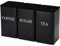 Tea Coffee Sugar Canisters, 1000ML 3 Piece of Metal Canister Storage Jar Container Set With Airtight Lid (New Black)