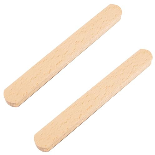 MOROBOR 2 PCS 172 mm Self-Adhesive Wooden Cabinet Handles, Solid Wood Door Handle for Wardrobe Drawer Window Glass Door