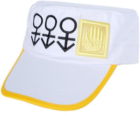 Xinchangda Kujo Jotaro Cap Schwarz Cosplay Hut Unisex Verstellbar Anime Baseball Cap Bestickt Flache Kappe Cosplay Zubehör Hüte