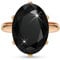 Linawe Black Rings for Women, Cubic Zirconia Imitation Diamond Adjustable Emo Ring, Rose Gold Crystal Gemstone Birthstone Rhinestone Gothic Chunky Vintage Boho Ring Costume