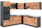 Vicco Eckküche R-Line, Goldkraft Eiche/Anthrazit, 237 x 247 cm, AP Marmor