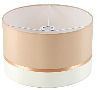 Abat-Jours À Deux Couleurs Beige 35cm Pour Lampes De Table suspension de Sol Pour Salon Chambre, E27 & E14 Max 60W Par Stella & Mag Creative
