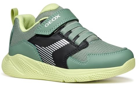 Geox J SPRINTYE BOY A Sneaker, Green/Black, 11 UK Child
