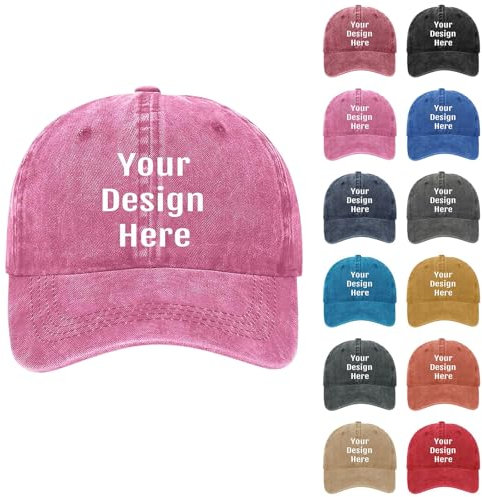 Générique Casquette de Baseball Chapeaux pour Hommes Femmes en Vrac, Chapeau Photo/Texte/Logo personnalisé, Chapeau lavé Vintage Cowboy personnalisé KAN02A