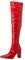 HSyc JRX Stivali sopra il ginocchio con tacco a blocco, stivali invernali, Colore: rosso, 40 EU