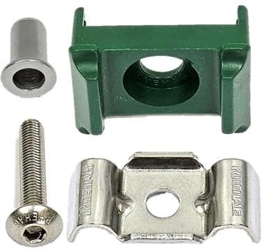 Zaun Pfosten Montagesatz Doppelstabzaun grün 6005 Typ Butterfly Klemmstück V2A (grün) 10er Pack