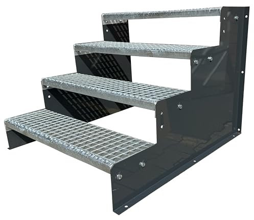 4 Stufen Standtreppe Modell 2 anthrazit 18 cm Stufenhöhe 80 cm Breite 72 cm Höhe ohne Geländer