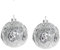 Gisela Graham Lot de 2 boules de Noël en verre transparent avec guirlandes argentées