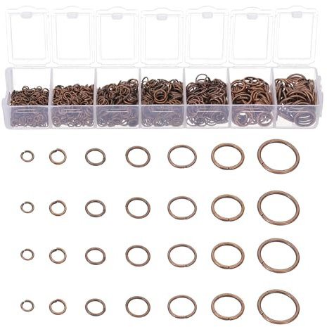 PATIKIL Jewelry Making Accessories Set, 4-10mm Open Jump Rings for Bracelet Necklace Making Findings Jewelry DIY, Ancient Copper