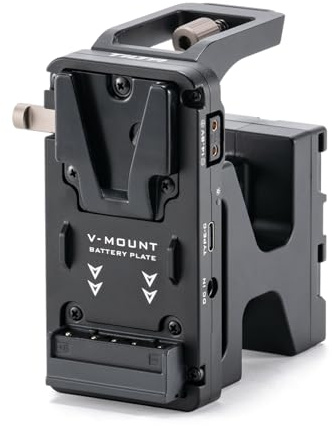 Tilta Pyxis 6K Akkuplatte, V-Mount Akkuplatte ES-T21-BP-V | Kompatibel mit PYXIS 6K/12K, Für Gold/V-Mount Akkus, Mit 2-Pin Lemo/P-Tap/USB-C Anschlüssen, Schwarz