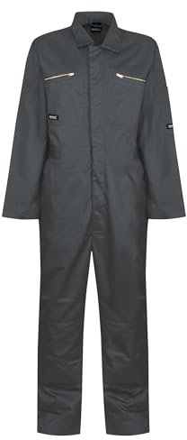Mens Zip Fasten Durable Workwear Coveralls All-in-One Boiler Suit Overall Dungarees Work Utility Uniform for Garage Carpenter Garden Mechanic
