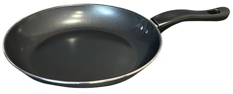Carbon Steel 20cm Frying Pan, Non Stick PTFE Coating | Suitable for Halogen, Electric, Gas and Solid Hobs | Strong Plastic Easy Grip Handle | Non Stick Easy to Clean