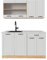 Vicco Singleküche R-Line, Weiß Landhaus/Goldkraft Eiche, 140 cm, AP Marmor