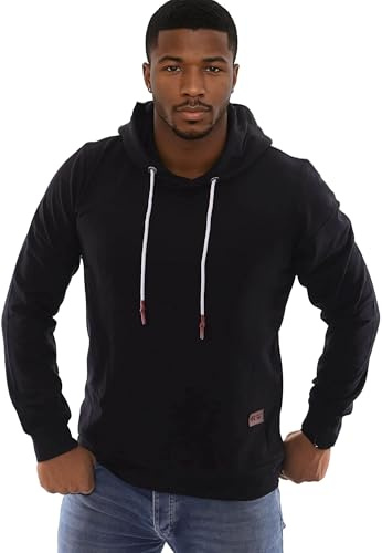 Reslad Kapuzenpullover Herren Hoodie - Fitness Pullover, Sweatshirt Herren für Training, Sport & Freizeit - Bequemer Sweater Pulli RS-1011 Schwarz XL