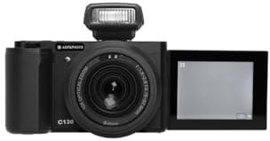 AgfaPhoto Realishot C130 Fotocamera Digitale Compatta Sensore CMOS, Apertura f/1.8-2.6, ISO 100-3200, Autofocus, Display LCD, Memoria Esterna SD, Batteria Ricaricabile - Nero