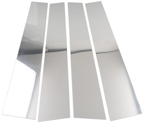 SIKUAI 4 Stück PC Kunststoff Türpfostenabdeckung Fenstersäule Aufkleber Zierleiste Silber Für Ram 1500 4-Türer Quad Cab/Extended Cab 19-24 Auto