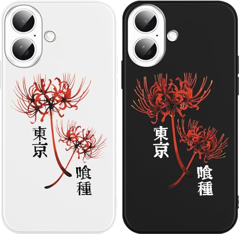 TBNMBGY 2 Stück Cool Manga Handyhülle für Apple iPhone 16 6.1 Hülle, Cartoon Muster Anime Design Junge Case Schutzhülle, Silikon TPU Stoßfest Kratzfest Ultra Dünn Cover, Aesthetic