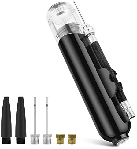 BROTOU Ball Pump, Dual Action Inflate Air Pump with 3 Needles, 2 Presta Valve and 2 Nozzles for Football, Basketball, Volleyball, Balloons, Bikes (2)