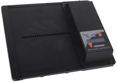 Ouvre-Porte Coopérative Automatique, en Plastique Horizontal Ouverture de Gallina écran de Porte pour la Protection de la Volaille (Black)