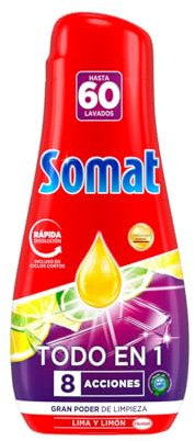 Detergente para lavavajillas en gel, todo en 1 60 aplicaciones, 1080 ml, paquete de 3