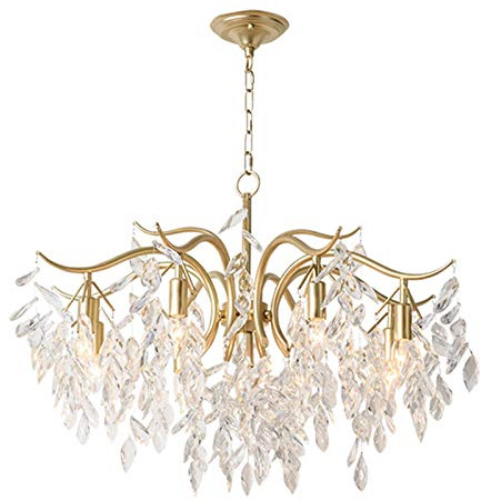YRYRYW Während der Deckenleuchte Lampe für Esszimmer Badezimmer Schlafzimmer Wohnzimmer, Luxusdekoration hängende Licht, E14 Kristallkronleuchter Lichtgold. 9 Household faucets