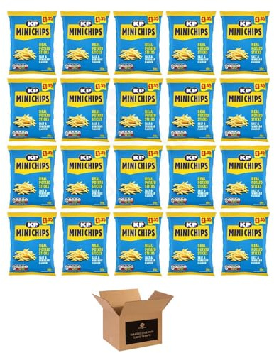 KP Peanuts Original Salted & Dry Roasted – Classic British Roasted Nuts, High Fibre Protein, Vegetarian Snacks | for Sharing, Party, Movie Nights (KP MINI CHIPS SALT & VINEGAR - 1.35-60g x 20Pack)