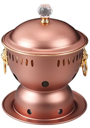 IUYIXWFP Persönlicher Hot Pot aus reinem Kupfer mit Alkoholkocher – traditionelles Cloisonné-Emaille-Fondue-Set, umweltfreundlicher Chafing Dish für Shabu-Shabu, Mini-Hot Pot,D