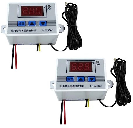 ISTOVO 2X XH-W3002 220 V Digitaler LED Temperatur Regler 10A Thermostat Schalter Sonde mit Wasserdichtem Sensor W3002
