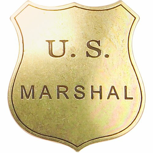 Réplica de una Placa del Servicio de Alguaciles de los Estados Unidos US Marshal Fabricada en Metal, con Aguja para su sujeción