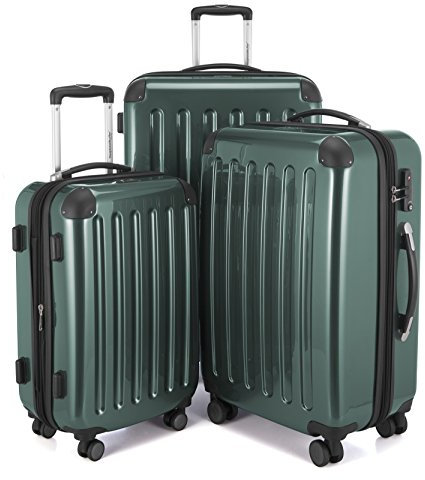 HAUPTSTADTKOFFER - Alex - Ensemble de 3 Valises Rigides Vert forêt Brillant, TSA, (S, M & L), 235 litres