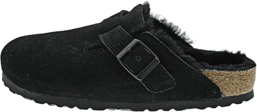 BIRKENSTOCK Classic Boston Lammfell 259883, Clogs, Schwarz (Schwarz 49), 40 EU (7 UK)