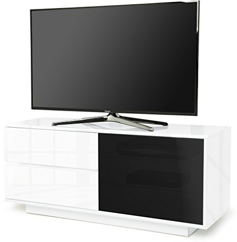 Centurion Supports GALLUS ULTRA Remote Friendly BeamThru Gloss White with 2-White Drawers 26-55 Flat Screen Cabinet TV Stand